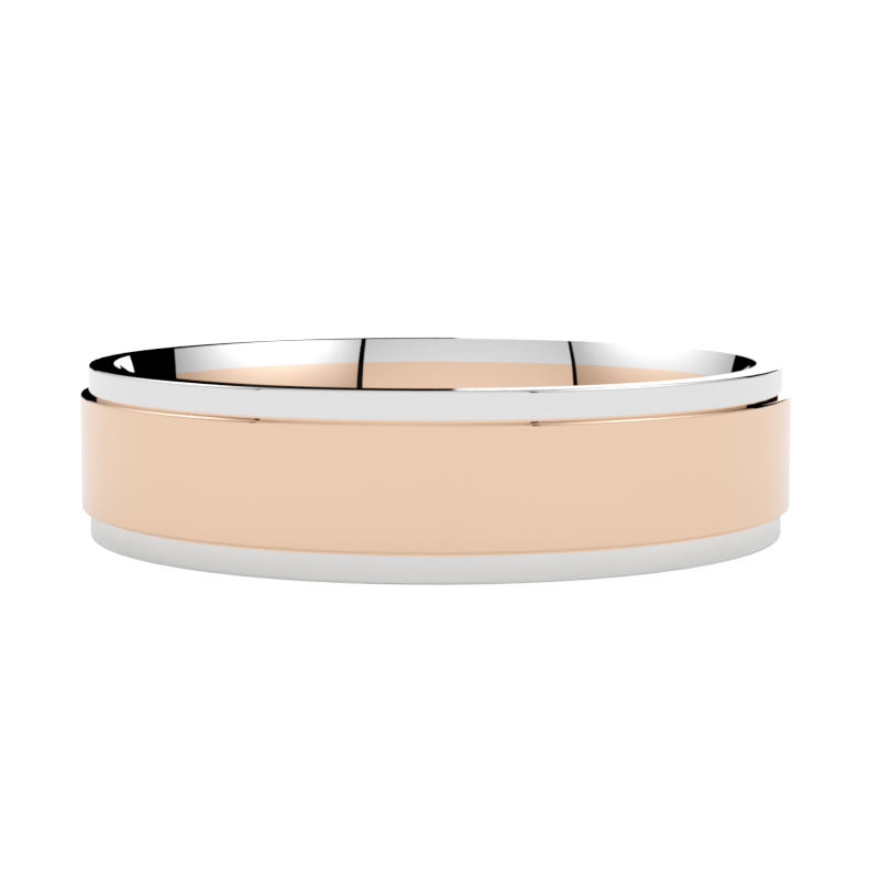 Nowoczesna obrączka ślubna wielokolorowa różowe i białe złoto